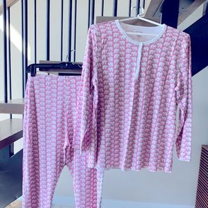 Roller Rabbit Hathi Animal Print Pajama Set, Size XL